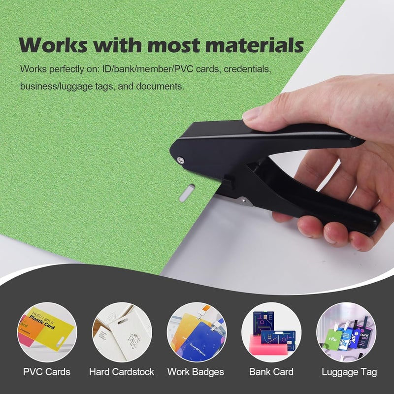 Zofly Heavy-Duty Slot Punch, Handheld Badge Hole Puncher, All Metal ID Card Puncher, Slotting Punch Tool for Paper (Max 10 Sheets), PVC ID Card, Luggage Tag, Name Tag and Badge Holder - Image 5